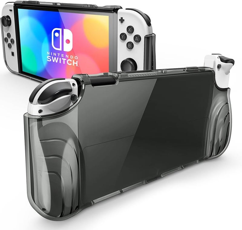 Mumba Case for Nintendo Switch OLED 2021, [Thunderbolt Series] Protective Clear Cover with TPU Grip Compatible with Nintendo New Switch OLED 7 Inch Console and Joy-Con Controller (FrostBlack) - Image 1